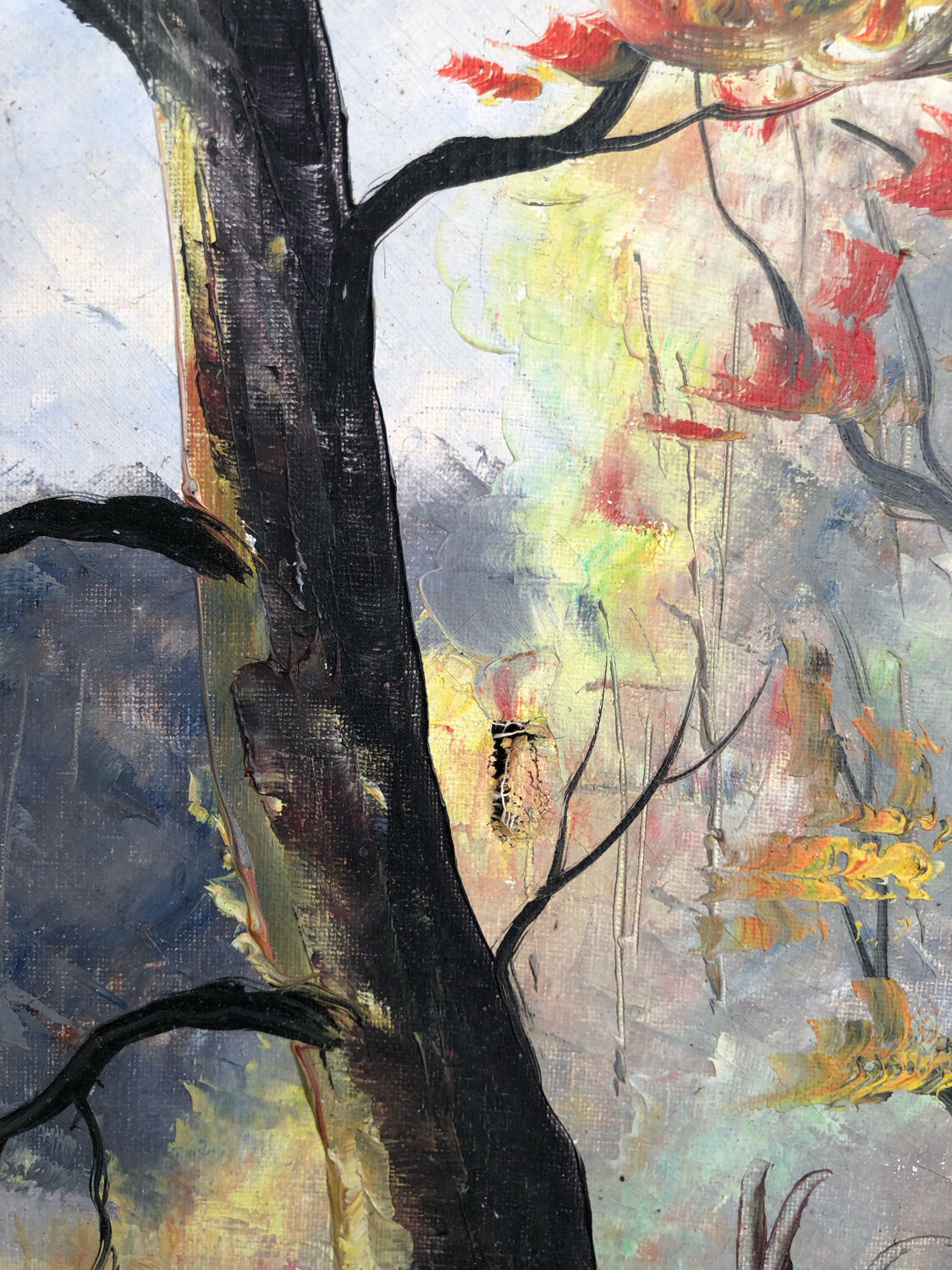 Oil on canvas autumn landscape