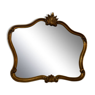 Wide baroque mirror with shell 69x80cm