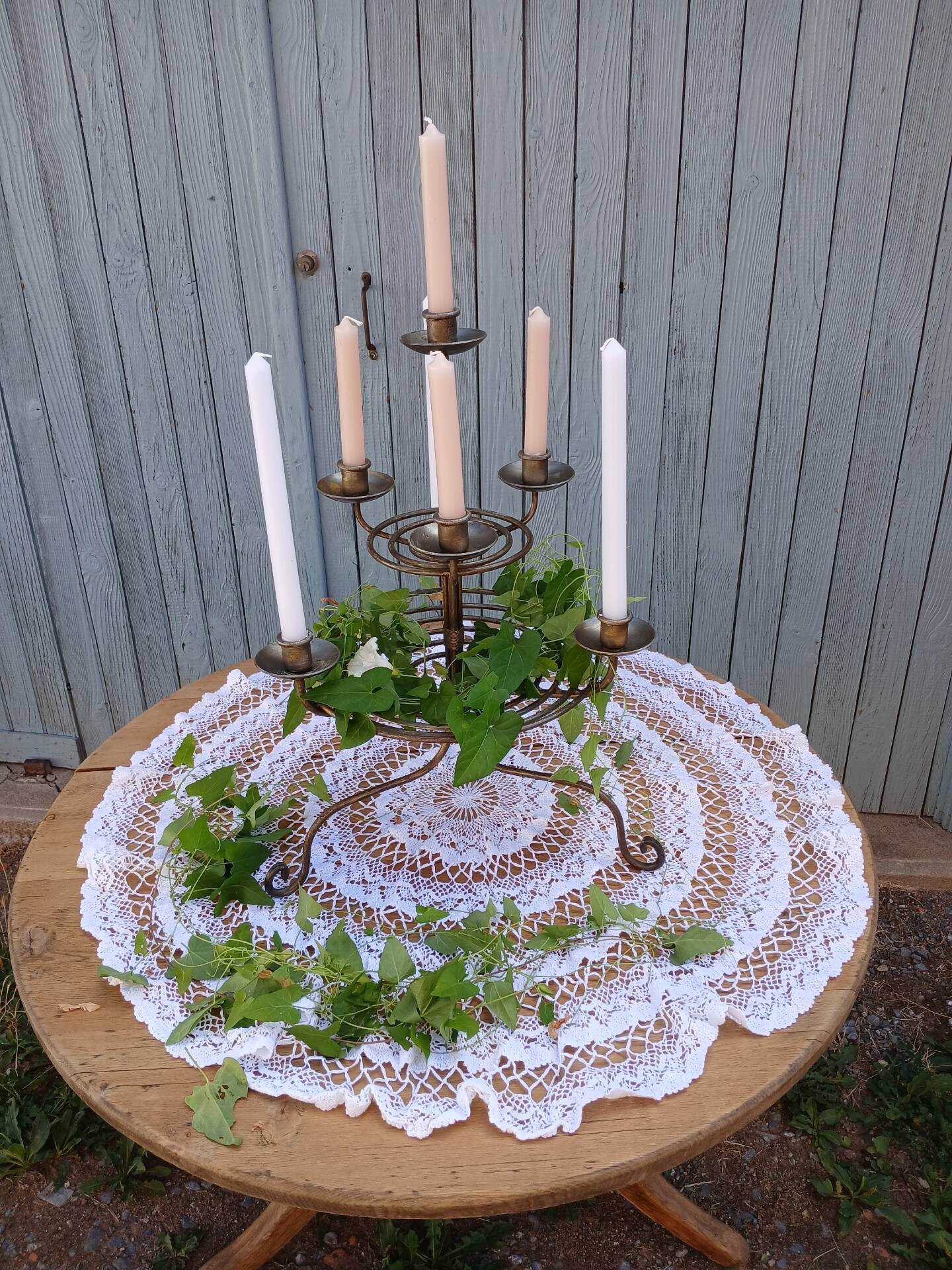 Wrought iron chandelier with 7 candles