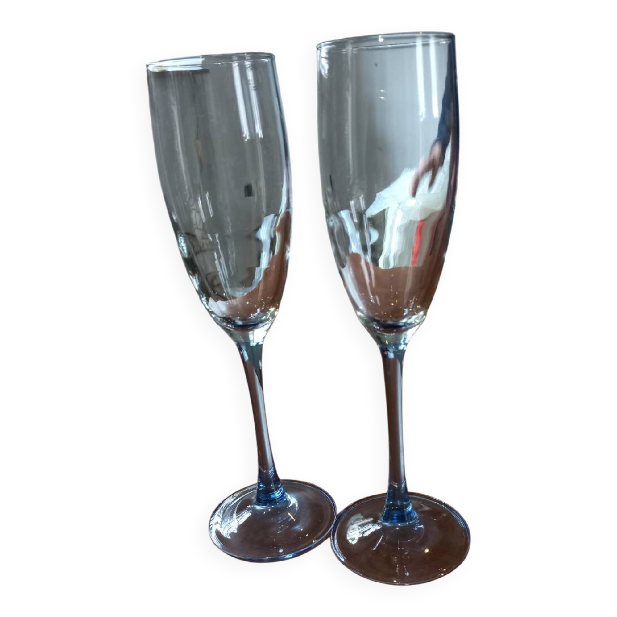 Lot de 2 fluttes pied bleu
