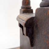 Pedestal table in wood and marble