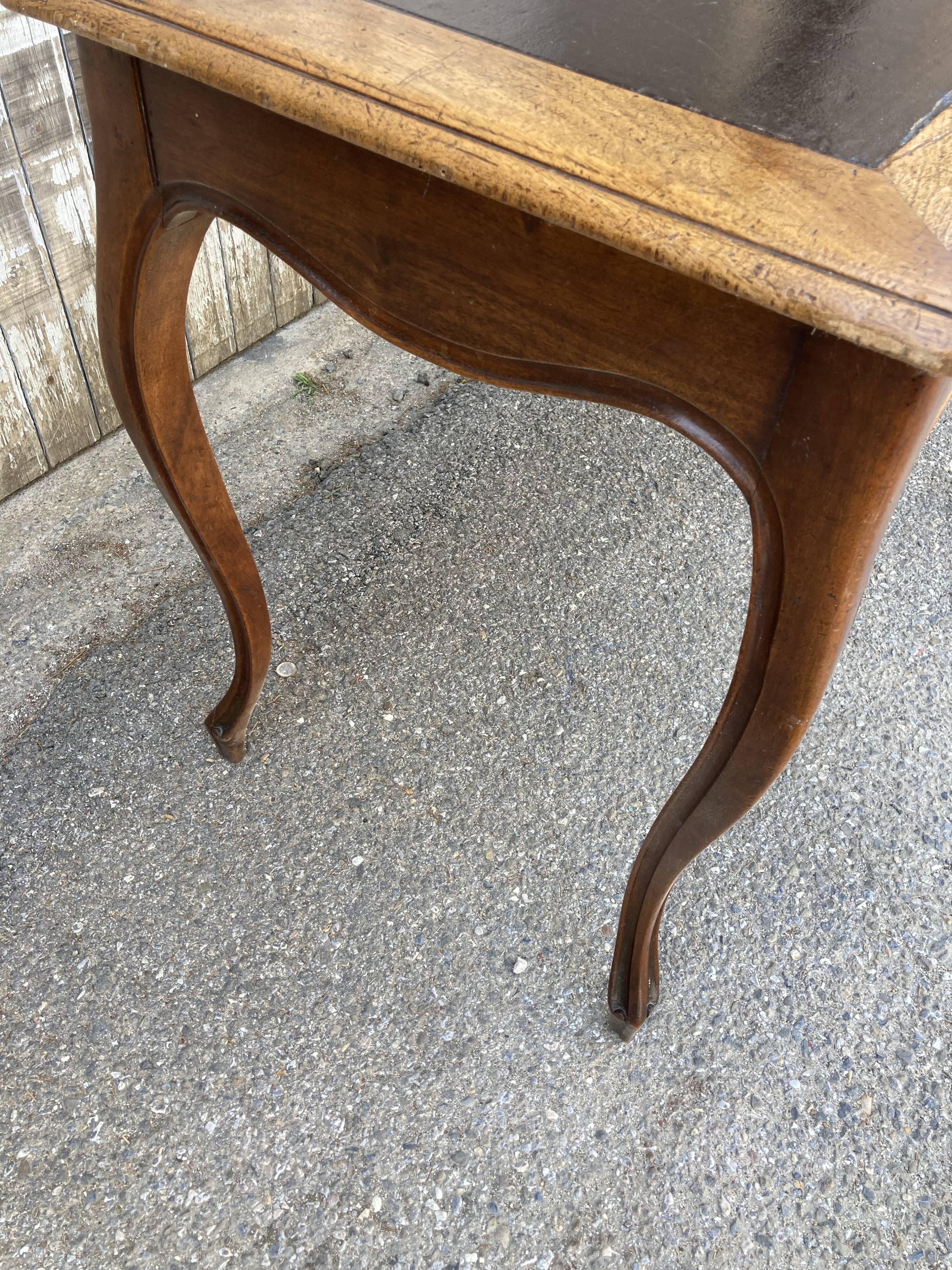Louis XV style table, leather top