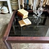 Teak and smoked glass coffee table published by Ekornes, Denmark