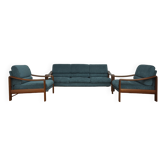 Scandinavian Teak Living Room Set, 1970s, Set of 3