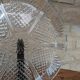 Relief molded glass plate serving dish with rim