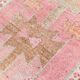Light Pink & Brown Turkish Vintage Runner Rug, 94x328Cm