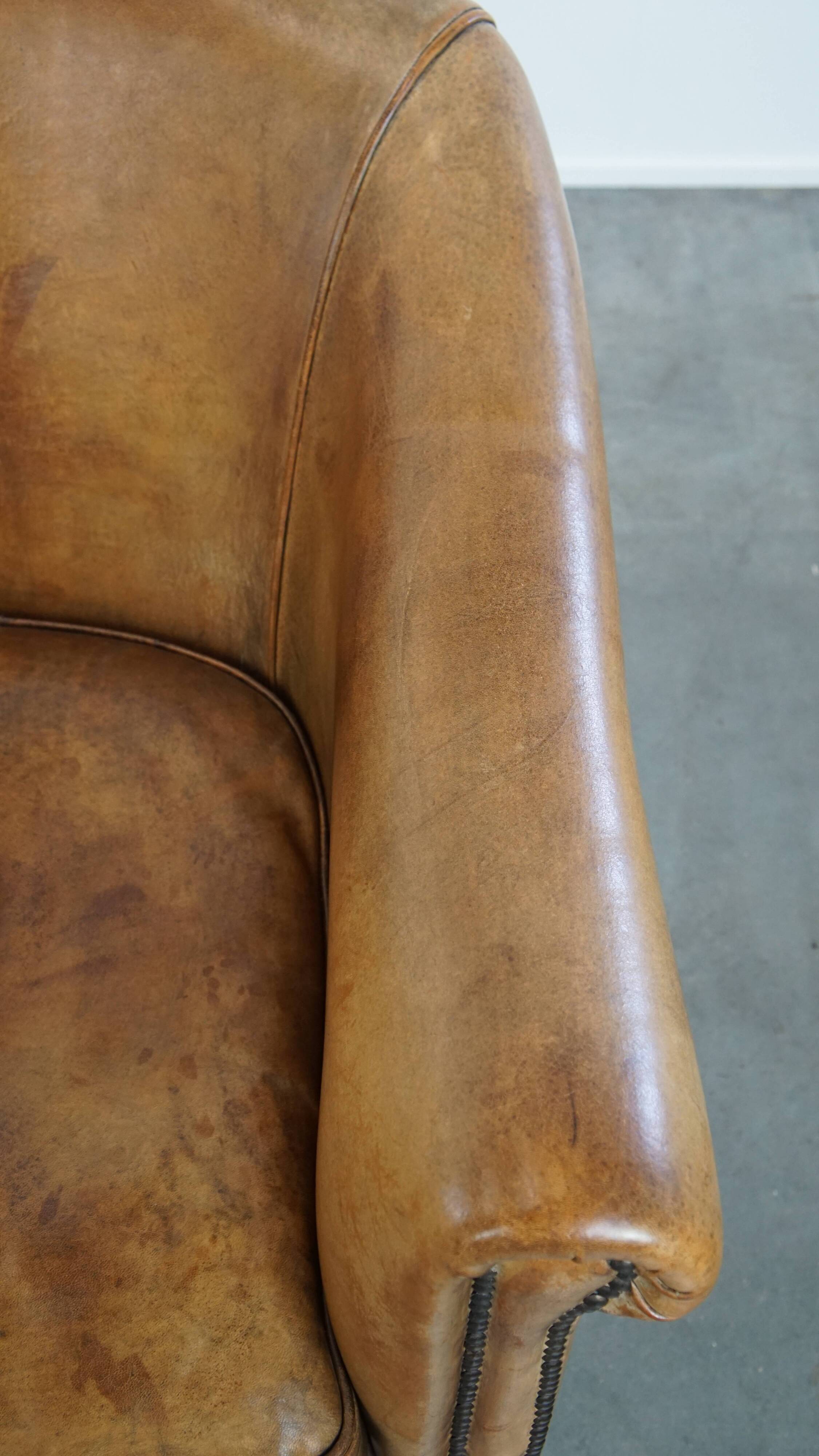 Set of 2 Sheepskin Leather Club Chairs by Nico van Oorschot