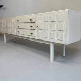 Antique geometric brutalist sideboard design from the 60s Musterring
