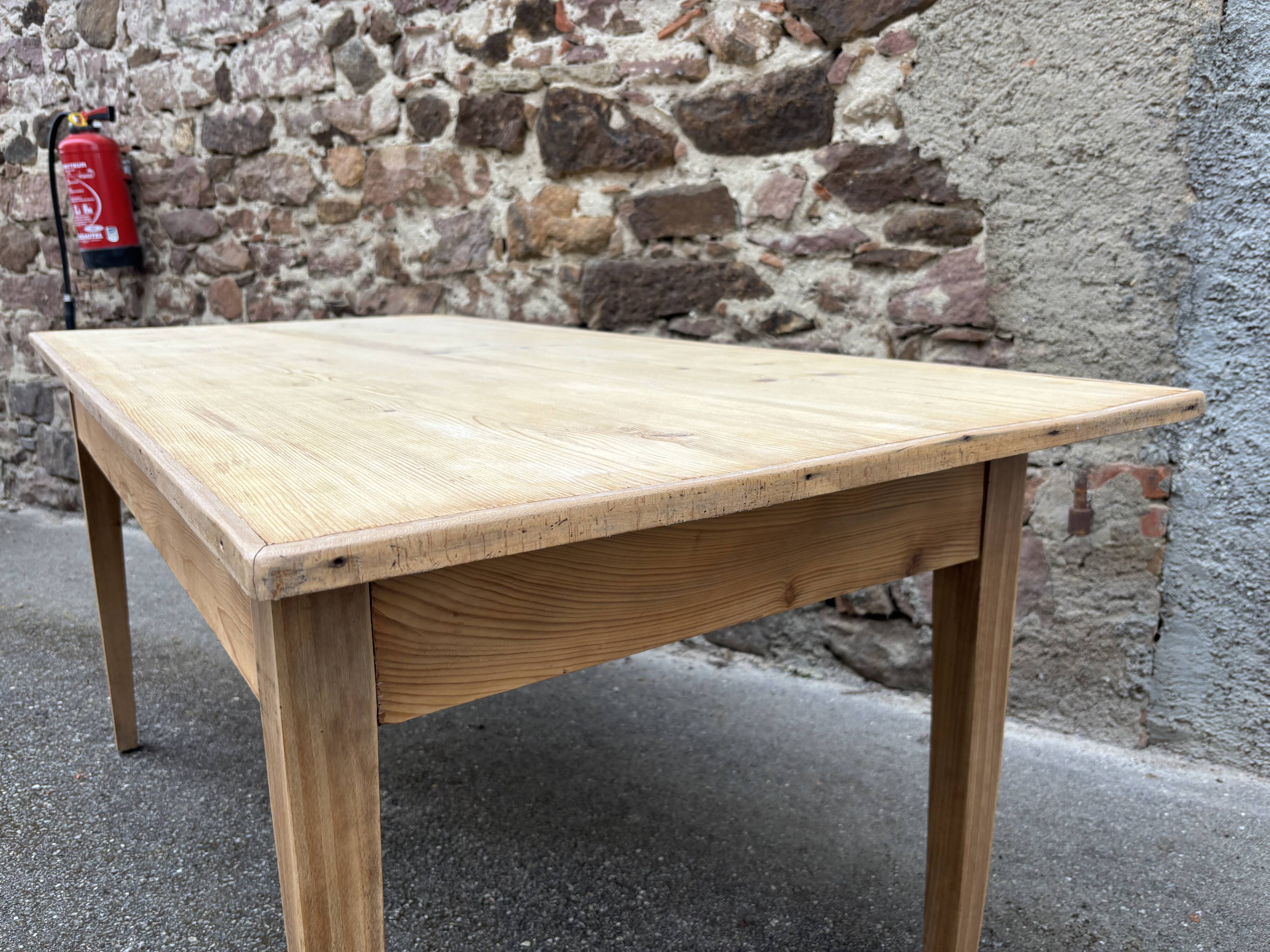 Table de ferme Alsace sapin naturel