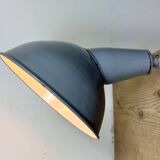 Industrial British Grey Enamel Factory Wall Lamp, 1960s