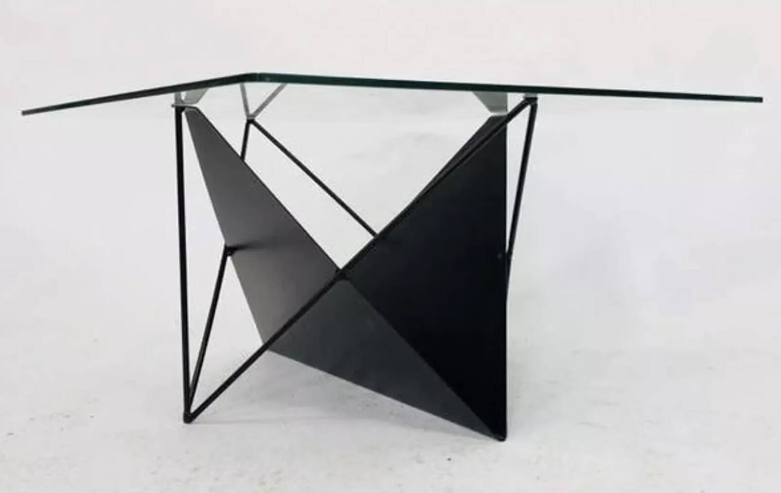 Vintage 80s steel wire coffee table eclectic design