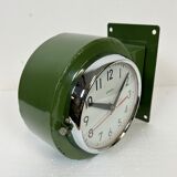 Vintage green citizen double-sided navy wall clock, 1980s