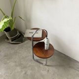 Bauhaus art deco console table in wood and chrome
