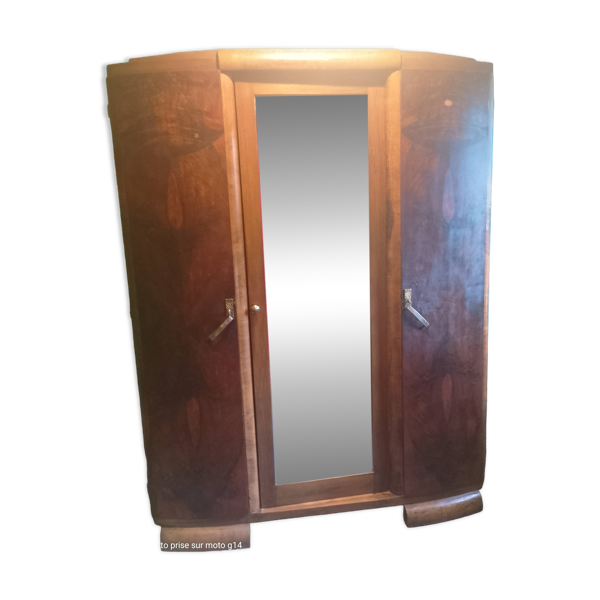 Armoire à glace en noyer art-déco