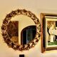 Vintage circular mirror in gold brass by christoph palma austria 1960