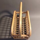 Vintage rattan magazine holder