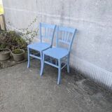 Pair of blue bistro chairs