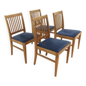 Set of 4 Scandinavian pine chairs, Sweden, 1960