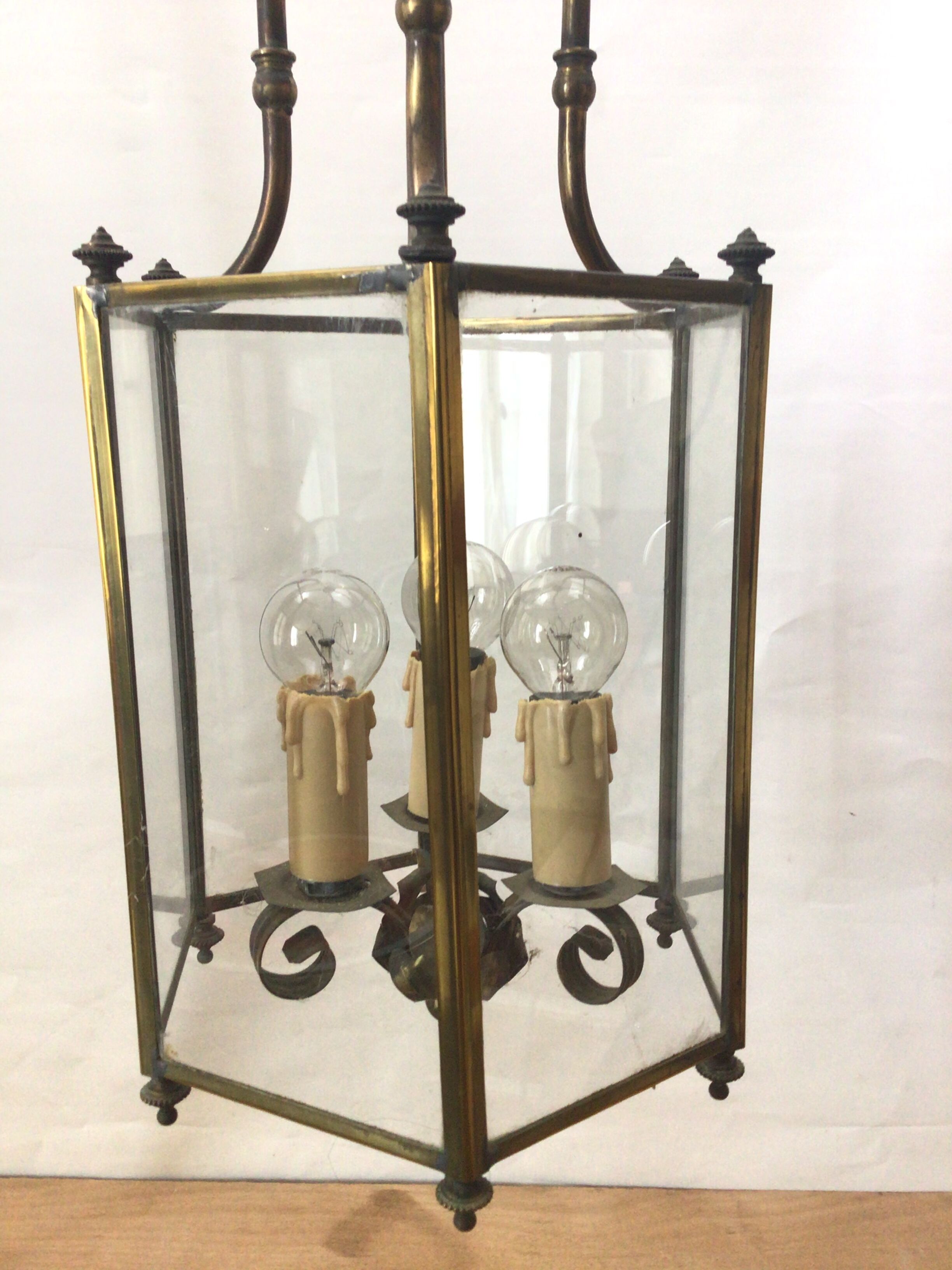 Old brass lantern 3 fires