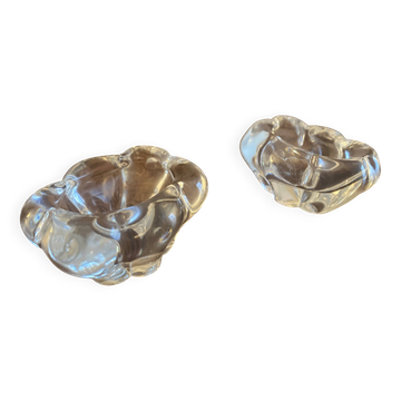 Pair of Daum crystal salt cellars