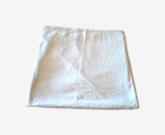 Nappe vintage en métis damassé et orné d'une dentelle centrale 145x170 *Z*