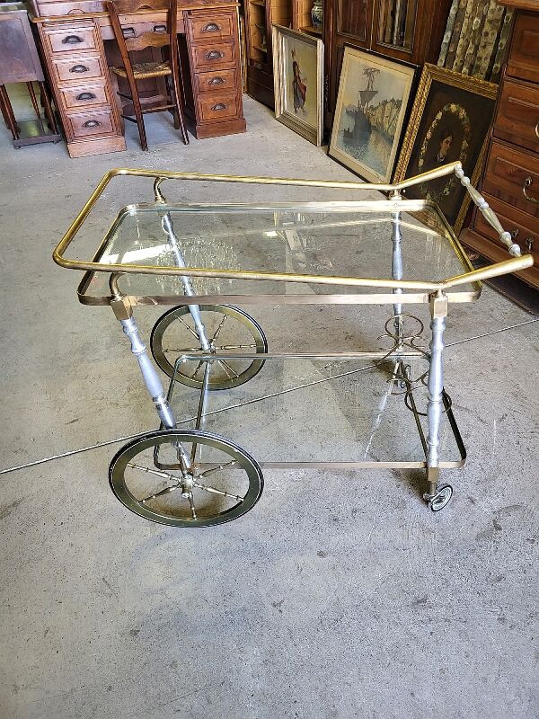 Brass and glass aluminium roller service 1960