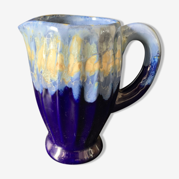 Ceramic pitcher enamels blue