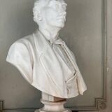 Buste masculin en marbre blanc statuaire, Carrare vers 1900