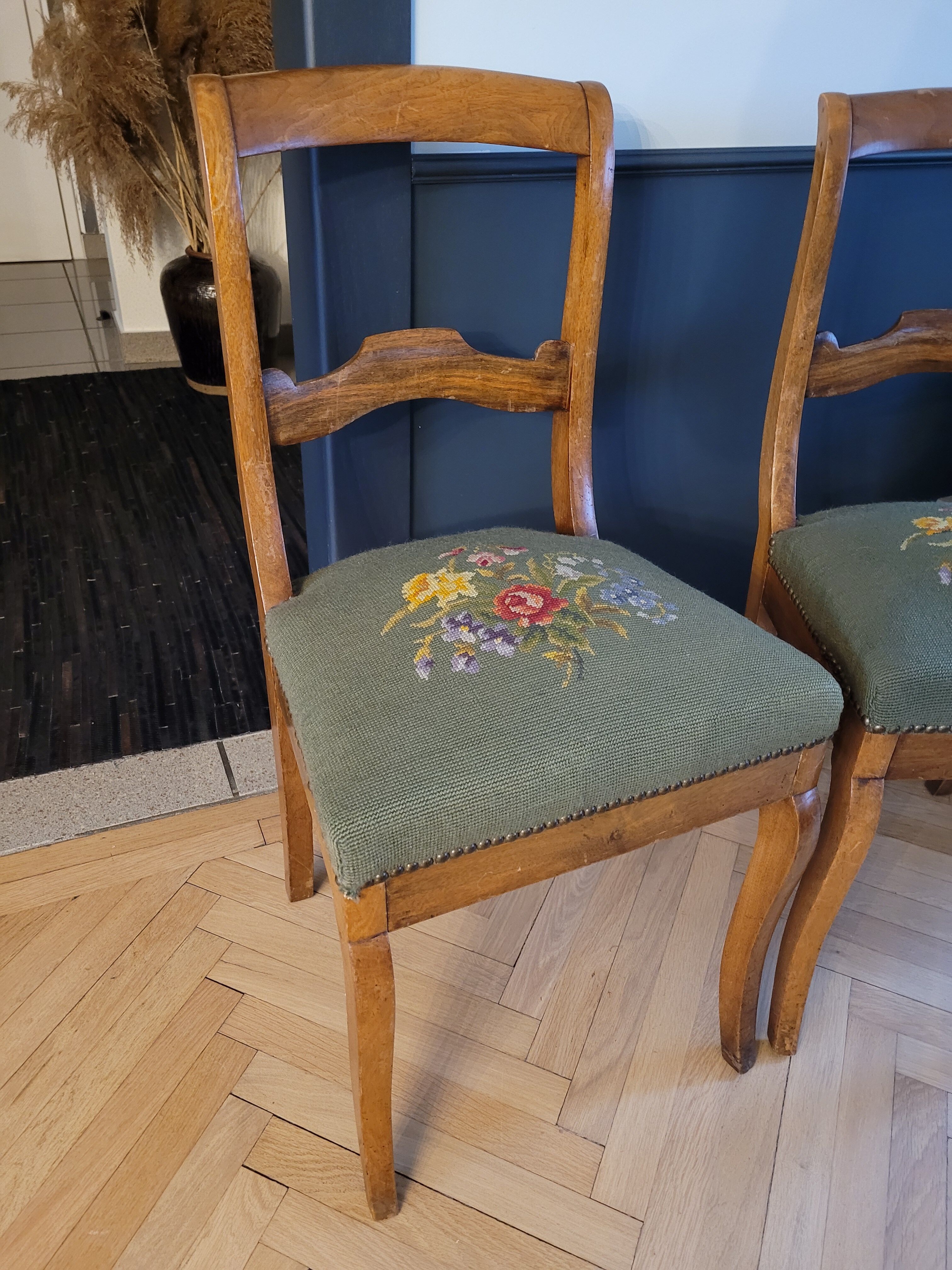 Canvas upholstered chairs