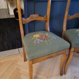 Canvas upholstered chairs