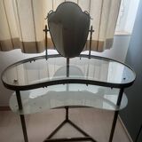 Coiffeuse italienne attribuée à Luigi Brusotti année 50 en laiton verre