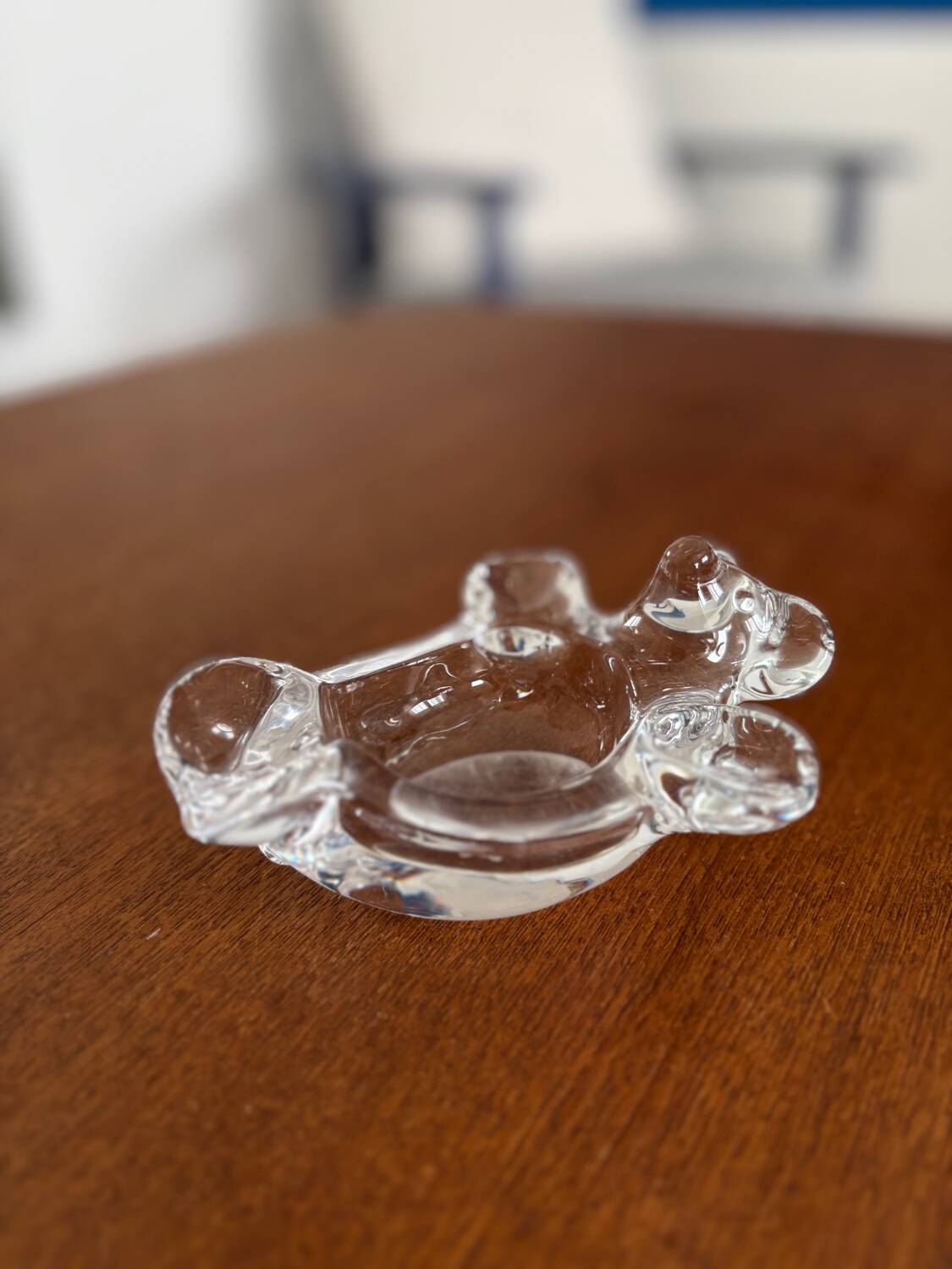 Cendrier vintage en forme d'ours en cristal de Vannes