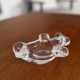 Cendrier vintage en forme d'ours en cristal de Vannes