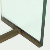 Console Peter Ghyczy modèle T30 en verre et laiton, années 1970