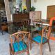 Table et chaises en rotin années 70-80