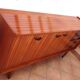 Varnished wooden sideboard with glass storage / vintage 60s-70s