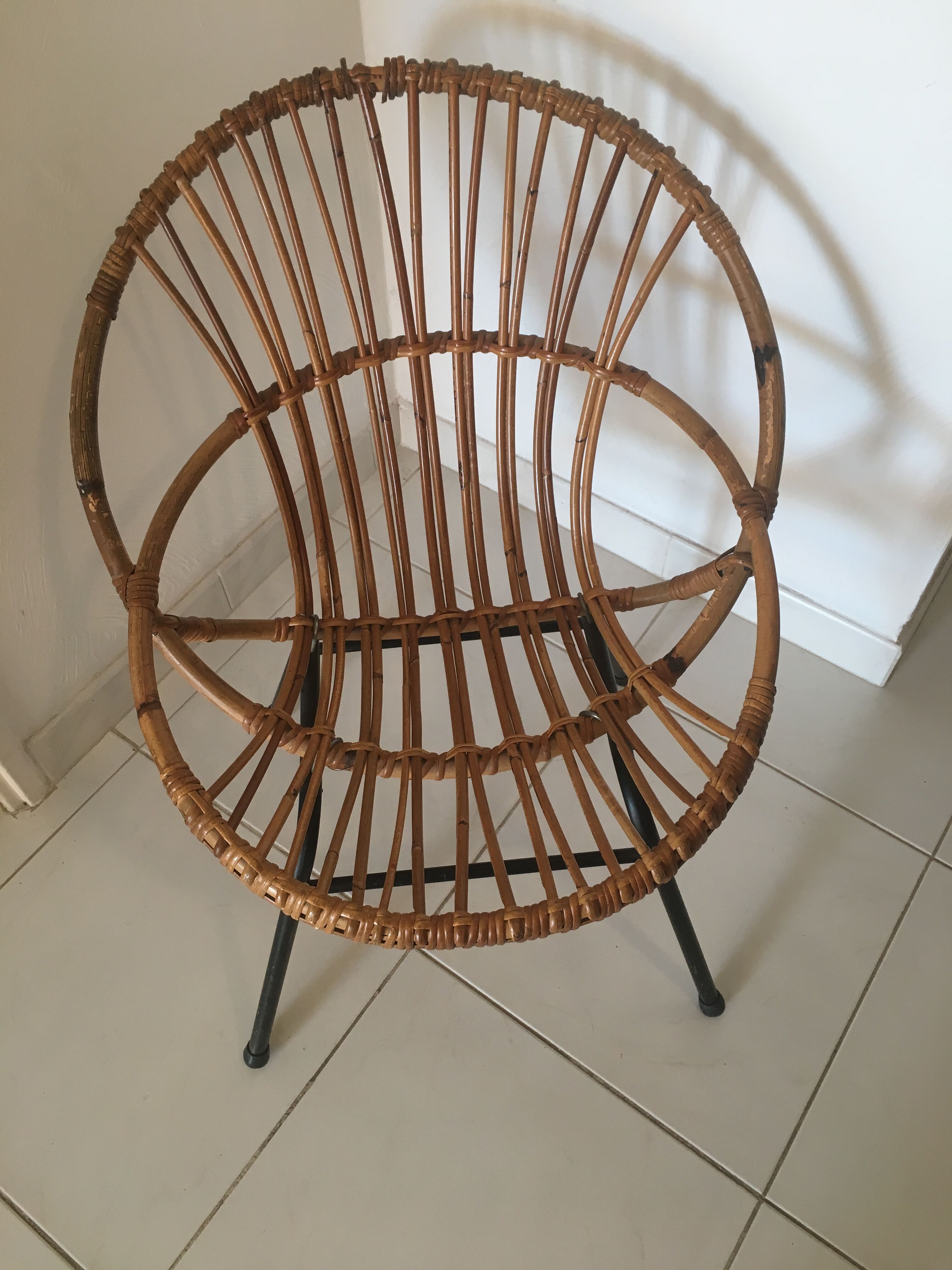 Pair of rattan basket chairs