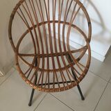 Pair of rattan basket chairs