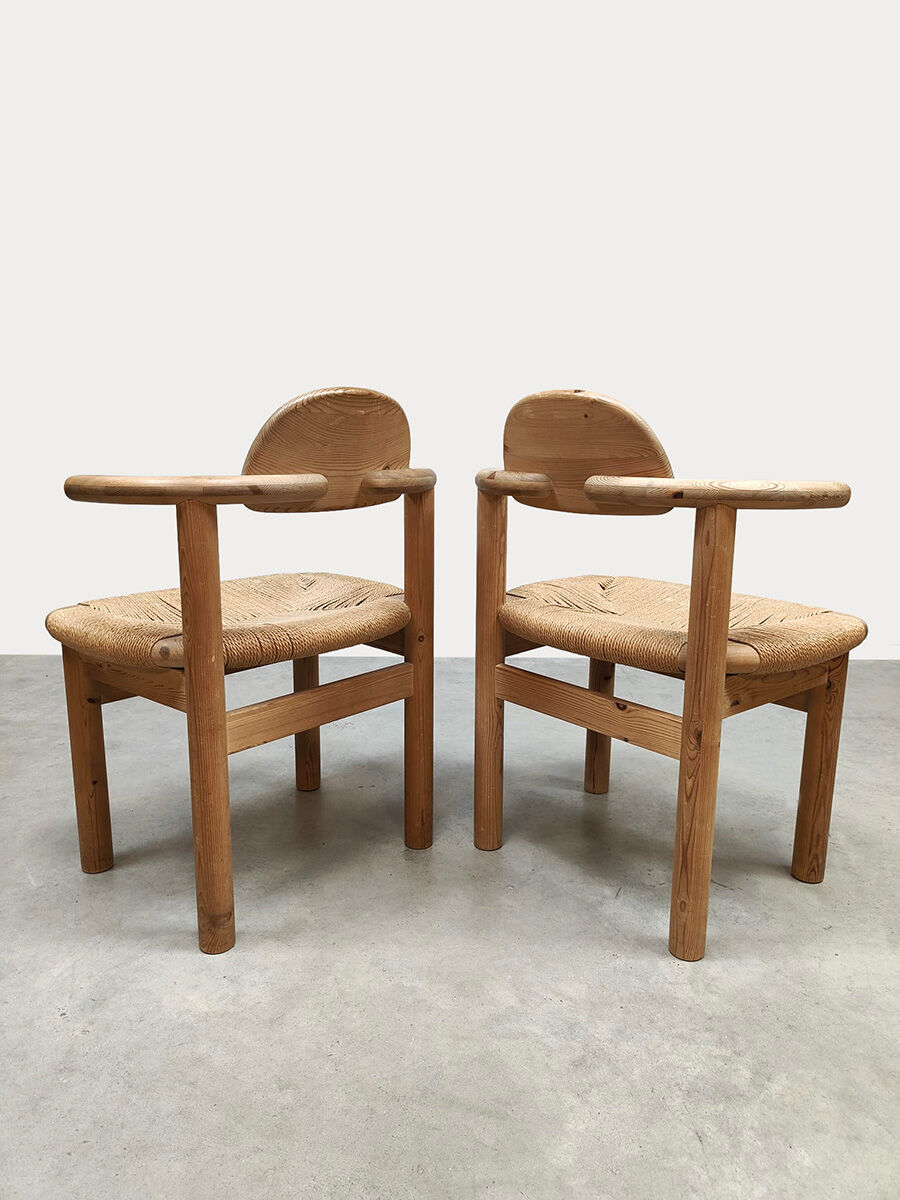 Vintage Rainer Daumiller papercord dining chairs Hirtshals Savværk