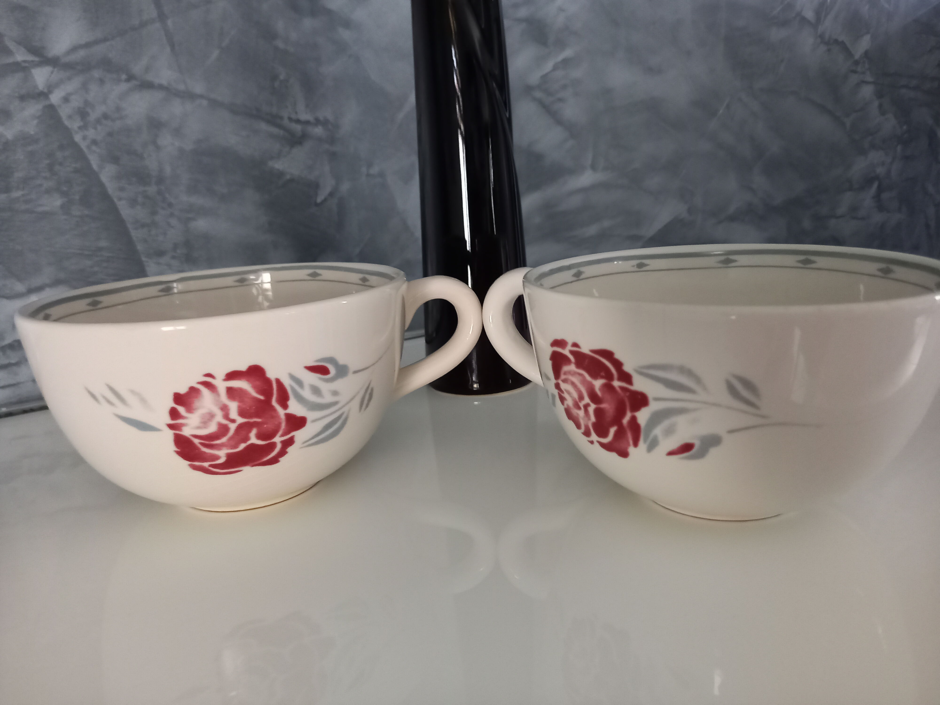 Duo of earthenware cups