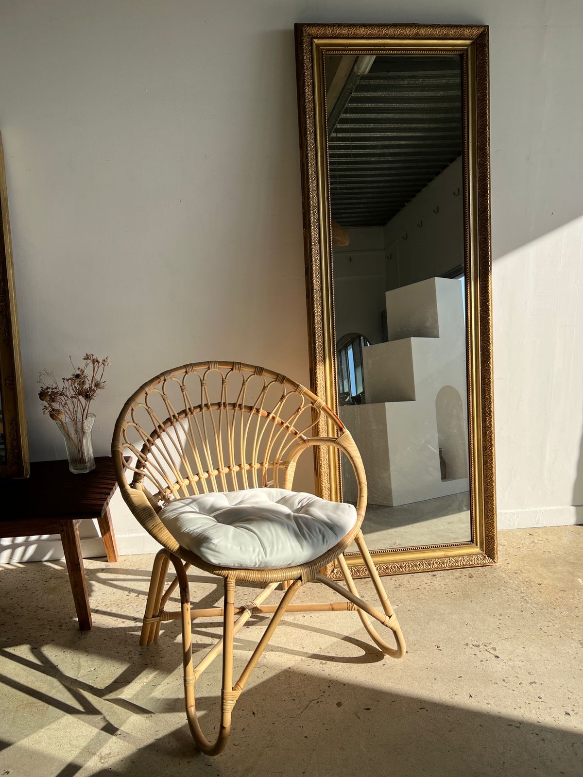Gilded mirror with frieze h2m10 l:73cm
