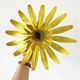 Vintage yellow metal flower wall light