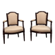 Paire de fauteuils en noyer d'epoque louis xvi vers 1770