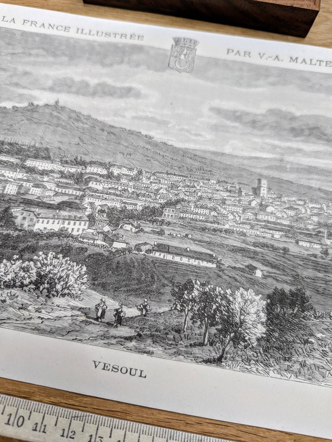 Vesoul, Haute-Saône, printed illustration from 1883.