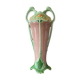 Art-nouveau splashy ceramic vase of flowers