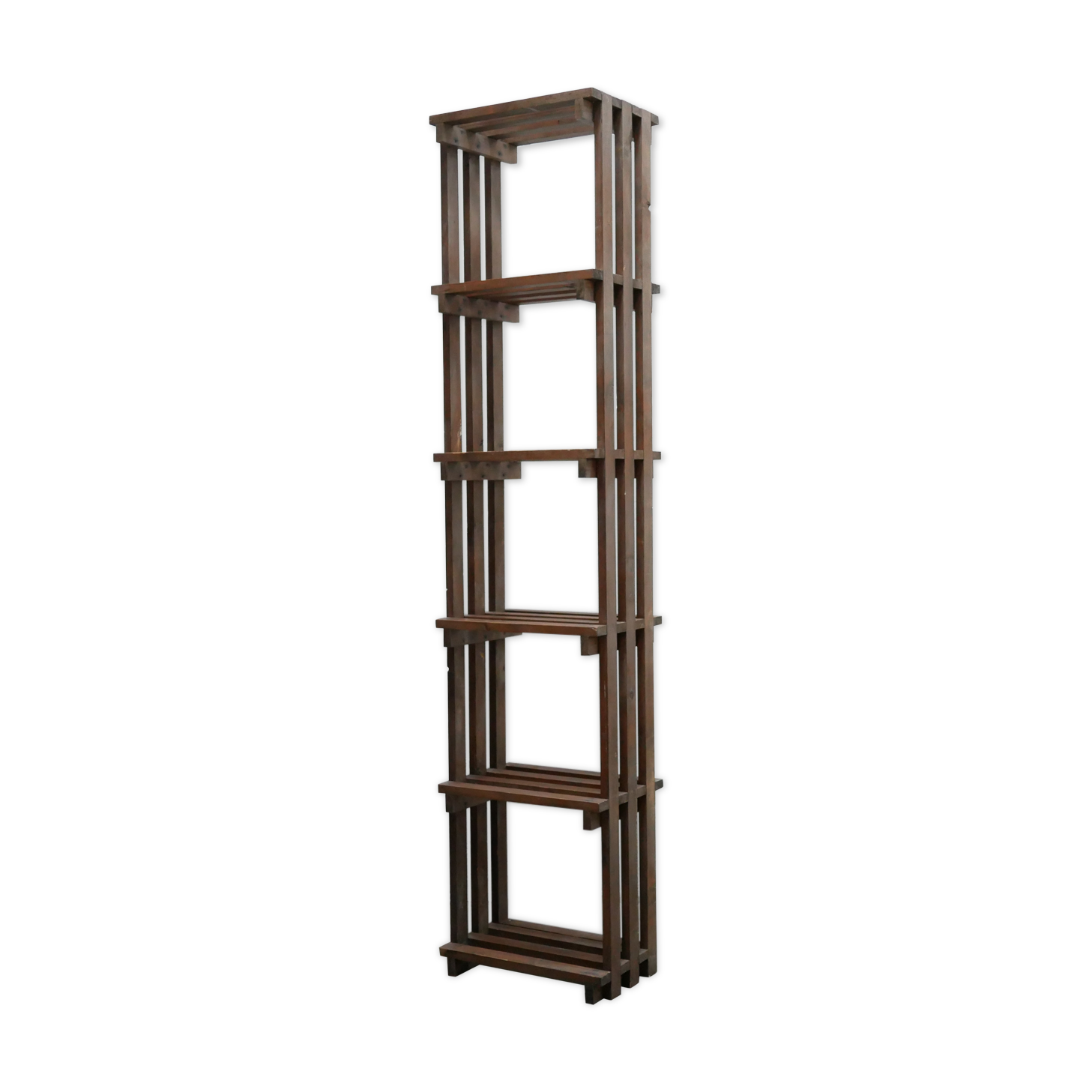 Vintage wooden column bookcase shelf