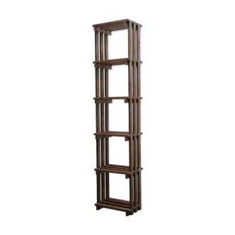 Vintage wooden column bookcase shelf