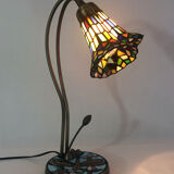 Tiffany dragonfly lamp with two branches, 2 tulips, art deco style