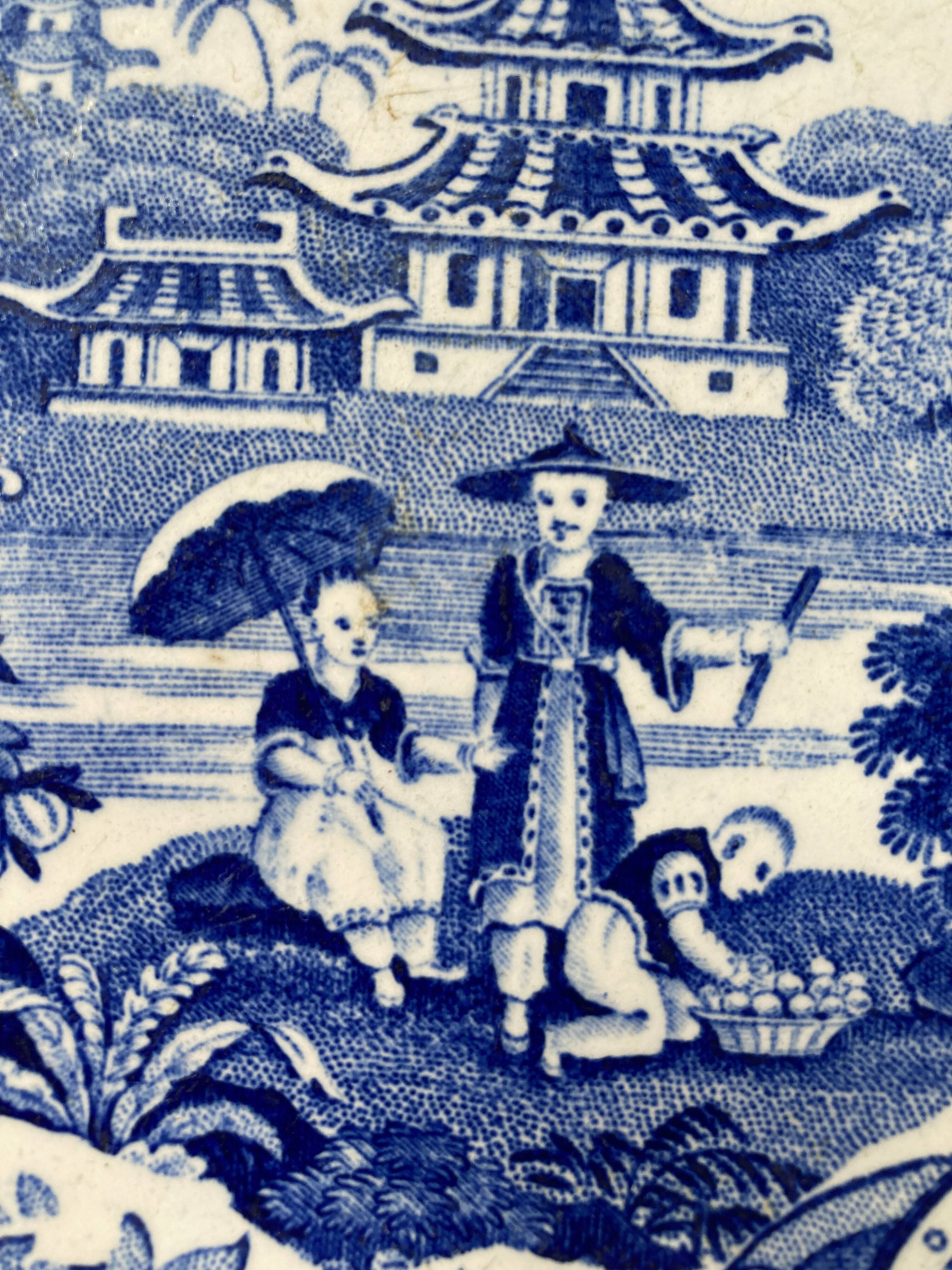 Old plate Yeddo Sarreguemines with Asian Japanese decoration 1900 old