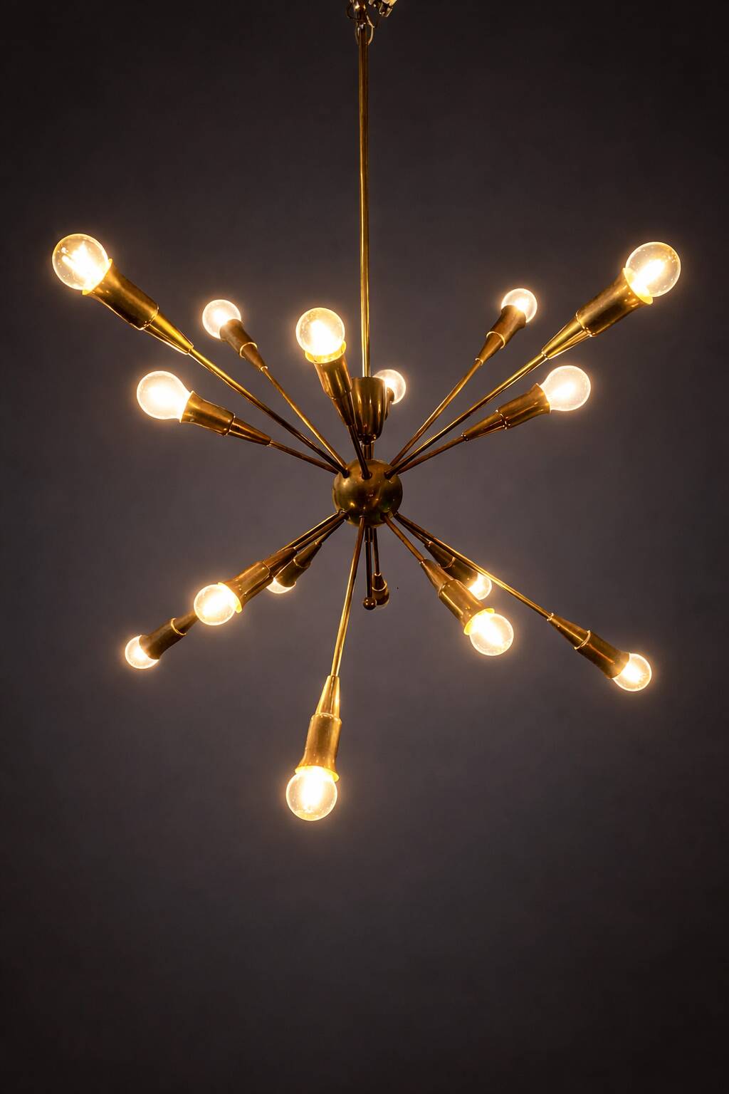 Lustre Sputnik 16 arms in brass – Vintage design from the 1960s
